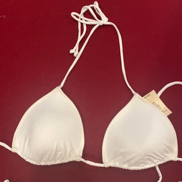 New with tags Abercrombie & Fitch white bikini M Top S bottom swimsuit - Picture 4 of 8